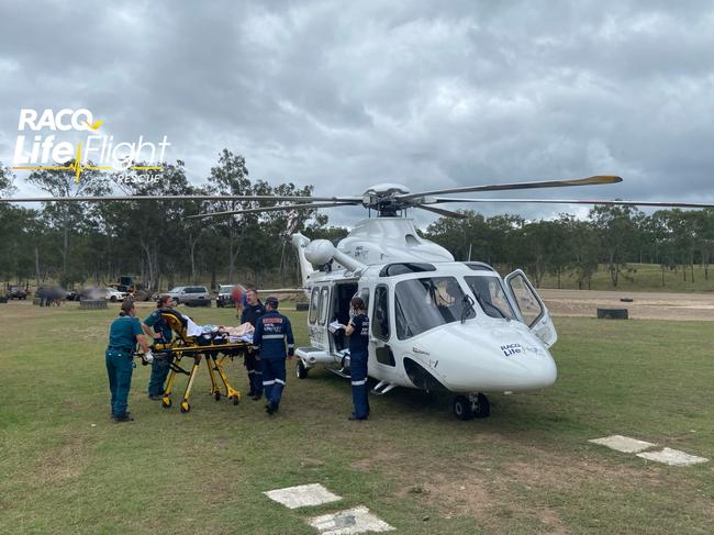 A teenager was flown to Sunshine Coast University Hospital with leg injuries after a motorbike accident. Photo: LifeFlight