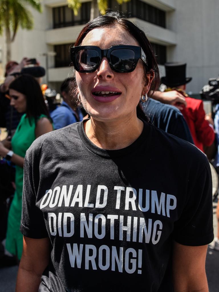 Laura Loomer pictured supporting Trump in 2023. Picture: Stephanie Keith/Getty Images