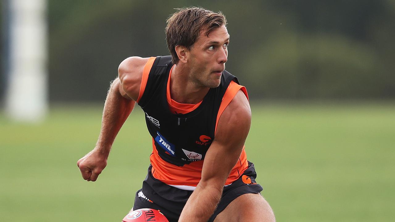 Matt de Boer during GWS Giants training at Homebush. Picture. Phil Hillyard