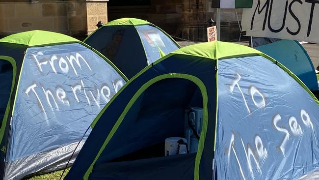 Sydney University students have setup a tent camp in support of Palestine.