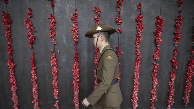 Poppies on display at the Australian War Memorial.