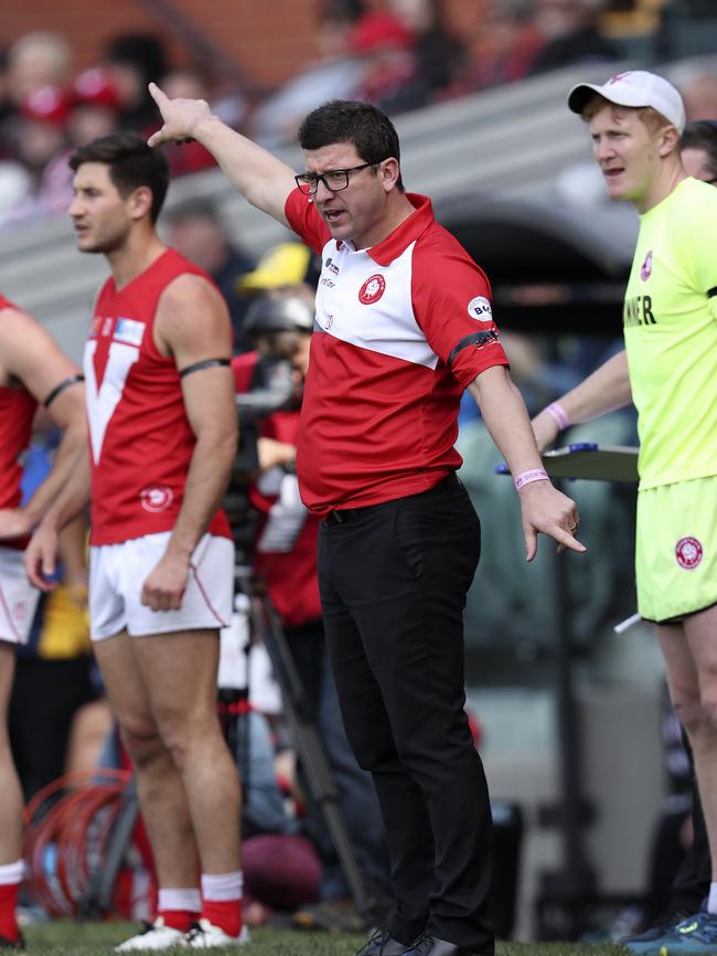 North coach Josh Carr on the boundary line. Picture Sarah Reed