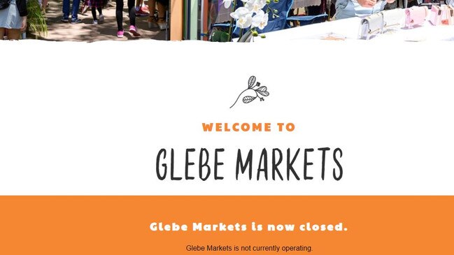 The beginning of their explanation of the Glebe Markets trademark shutting down on their website.