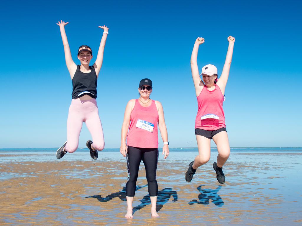 The annual Mother's Day Classic supporting breast cancer research was held along the East Point foreshore in 2021. Jessica, Sonia and Chloe Malady. Picture: Che Chorley