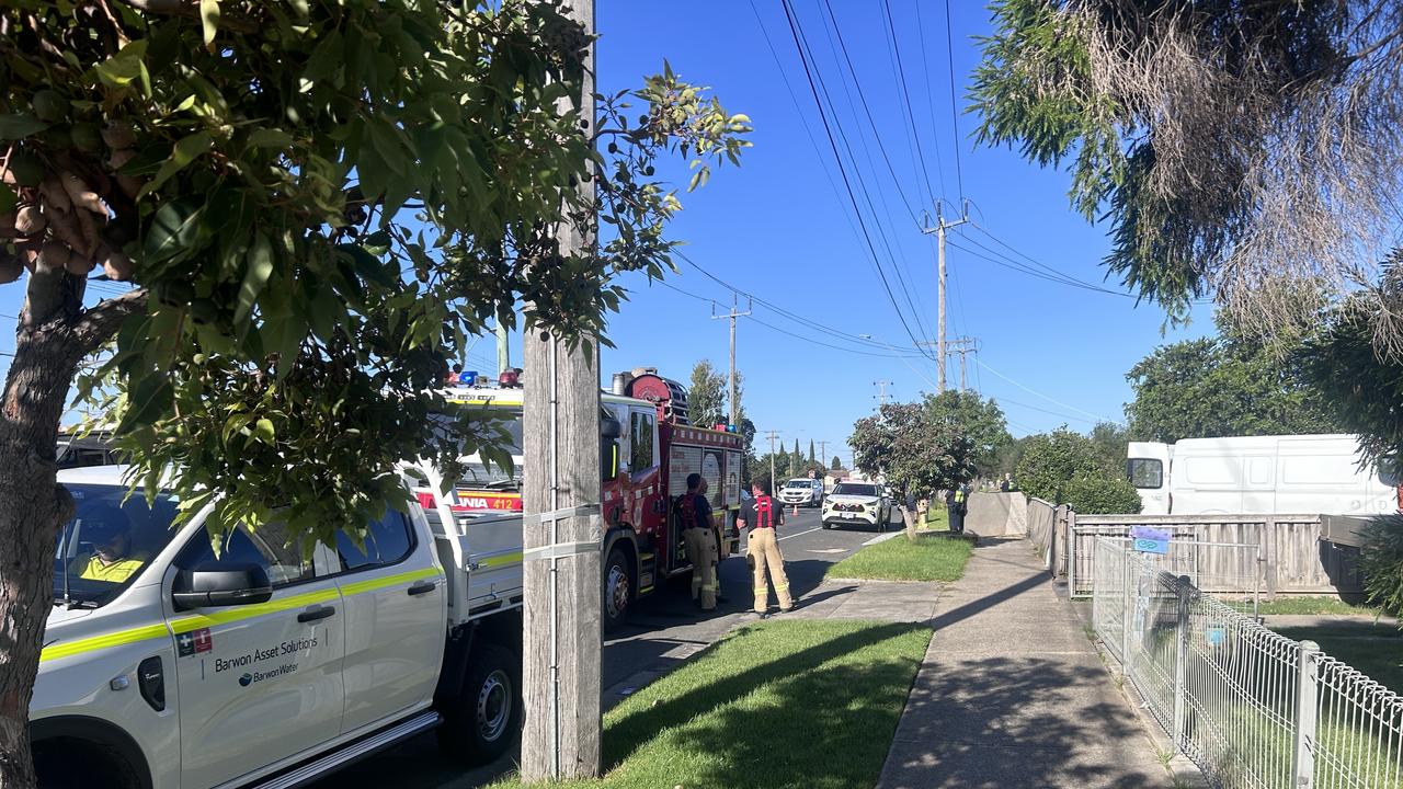 Fire trucks outside the property.