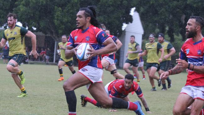 Action shots of the Rugby Union between Bond Pirates and Surfers Paradise Dolphins. Picture Mike Batterham