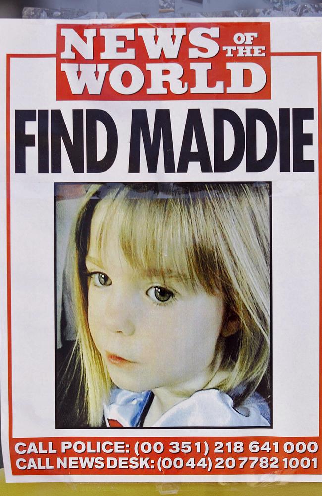 The disappearance of Maddie made headlines across the world when she went missing in 2007. / Picture: AFP