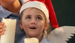 Karri Buchanan (6), Ben Williams (7) & Ava Madams (6), Wembley Primary School students singing christmas carols.