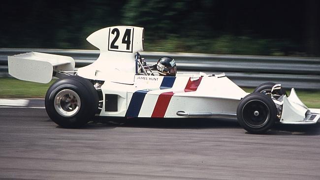 James Hunt at the wheel of a Hesketh F1 car, 1974.