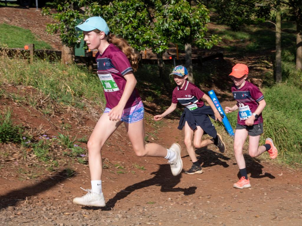 Mary McKillop students, Isla Radley, Lily Watt and Elliana Campbell.Hike for Homeless held at Jubilee Park. October 19th, 2024