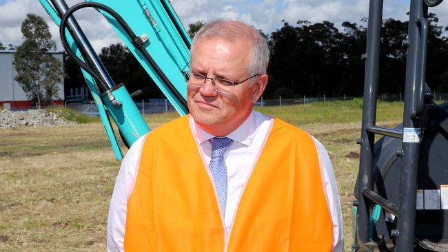 Prime Minister Scott Morrison in Tomago, NSW, on Thursday. Picture: NCA NewsWire/Peter Lorimer