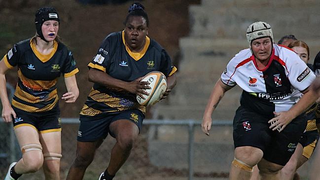 Darwin Dragons gun Cassiela Wapau scored a brace against University in Round 7. Picture: From The Sideline Sports Photography.