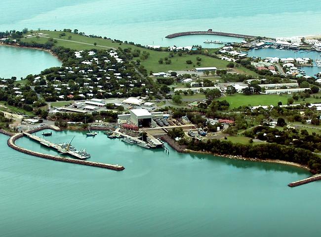 Larrakeyah Army Barracks &amp; Darwin Naval Base with Cullen Bay in the background. Picture: PATRINA MALONE