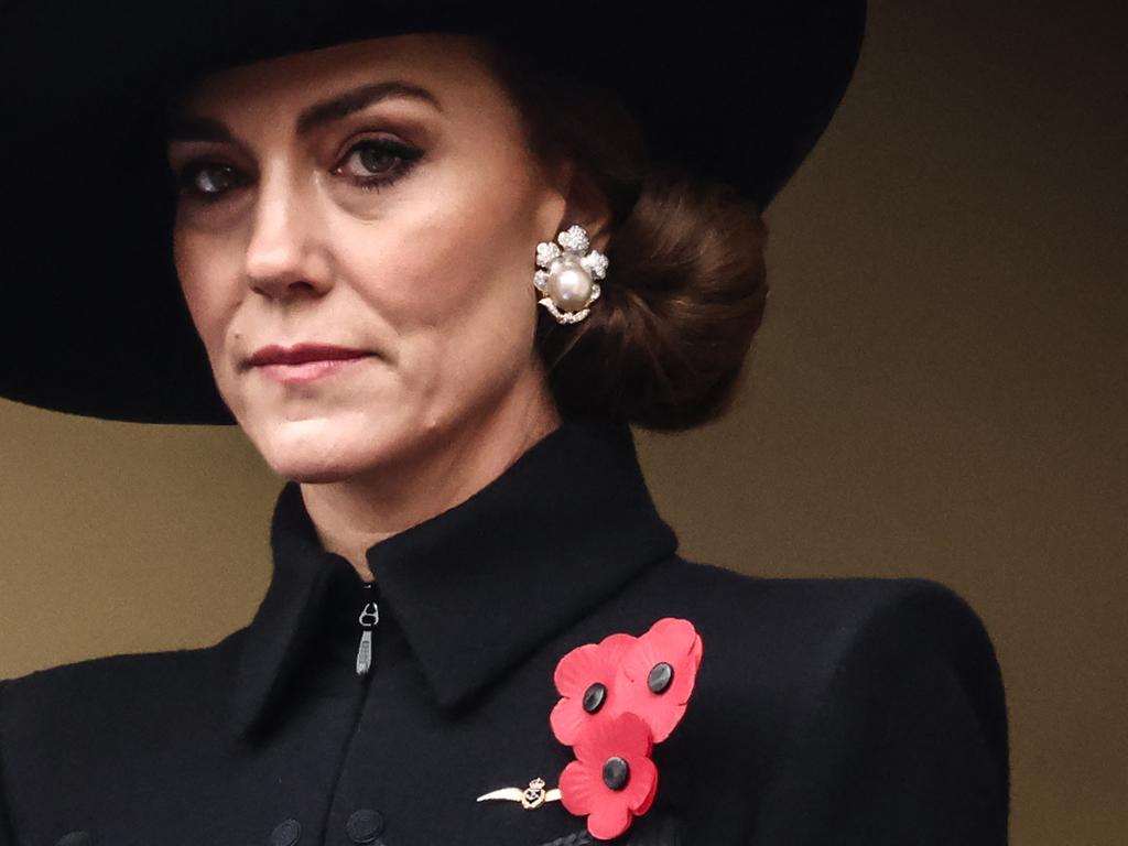 Britain's Catherine, Princess of Wales at Remembrance Day commemorations in 2023. Picture: AFP.