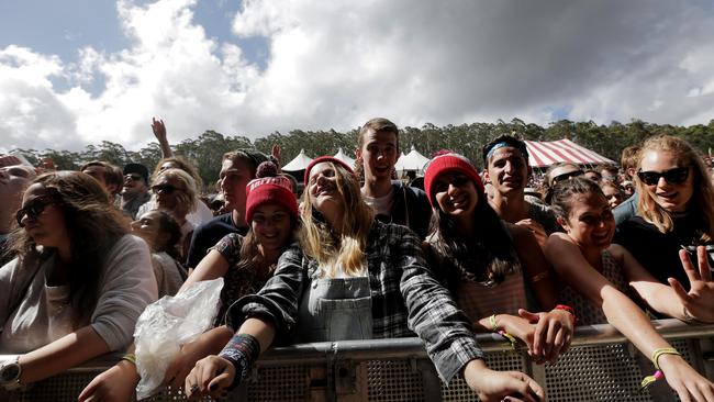 Falls Festival 2014. Jelly fish and water was the theme of the night, with lots of people wearing wetsuits, which they needed the next day to keep warm and dry. Lorne showed all weather conditions, with winds blowing tents away. Picture- Nicole Cleary