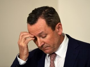 PERTH , AUSTRALIA - NewsWire Photos NOVEMBER 3, 2021. An emotional Premier Mark McGowan reacts to the news of Cleo Smith safe rescue. Picture: NCA NewsWire /  Sharon Smith