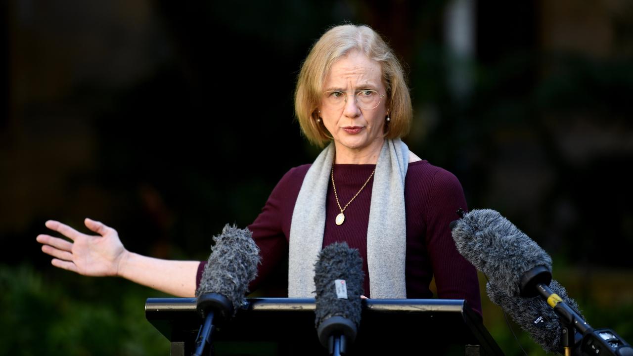 Queensland Chief Health Officer Dr Jeannette Young speaks during a media conference at Parliament House to provide a Covid update, as the state enters its first full day of three-day snap lockdown. Picture: NCA Newswire, Dan Peled