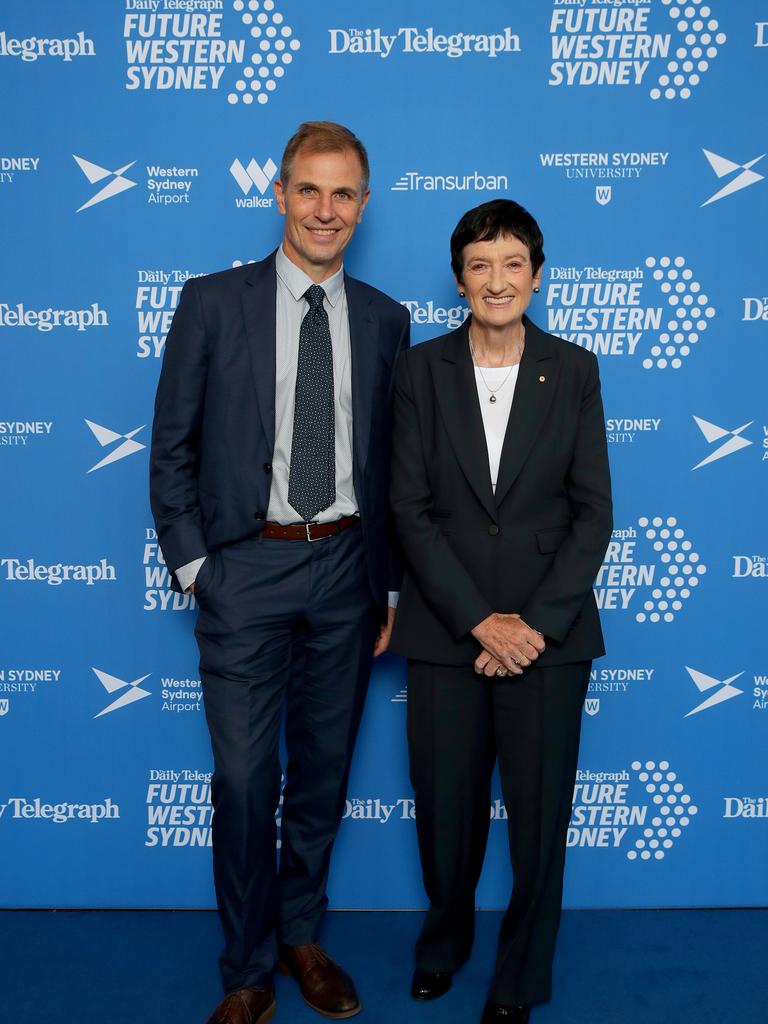 Daily Telegraph editor Ben English and CEO of the Business Council of Australia Jennifer Westacott. Picture: Toby Zerna