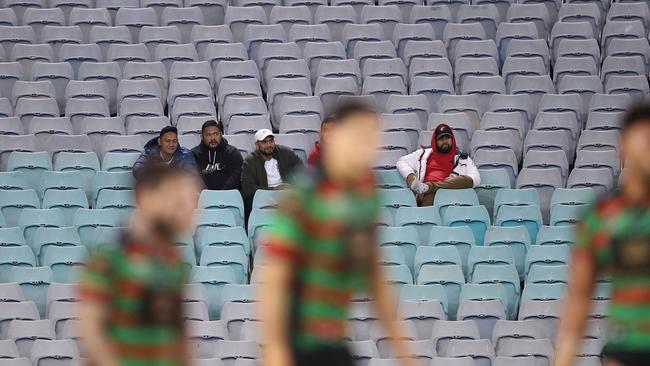 SYDNEY, AUSTRALIA - JUNE 16: The crowd watch on during the round 15 NRL match between the South Sydney Rabbitohs and the Gold Coast Titans at ANZ Stadium on June 16, 2017 in Sydney, Australia. (Photo by Mark Kolbe/Getty Images)