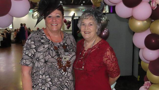 Tess Dulka and Dawn Harrison at the Hervey Bay RSL Melbourne Cup luncheon.