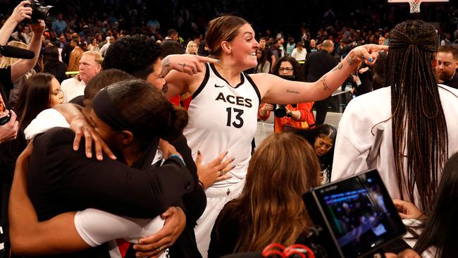 George celebrates winning the WNBA championship with Las Vegas Aces. Sarah Stier/Getty Images/AFP
