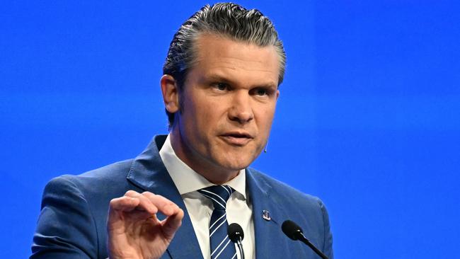 US Secretary of Defence Pete Hegseth at the Shangri-La Dialogue Summit in Singapore. Picture: Mohd Rasfan / AFP