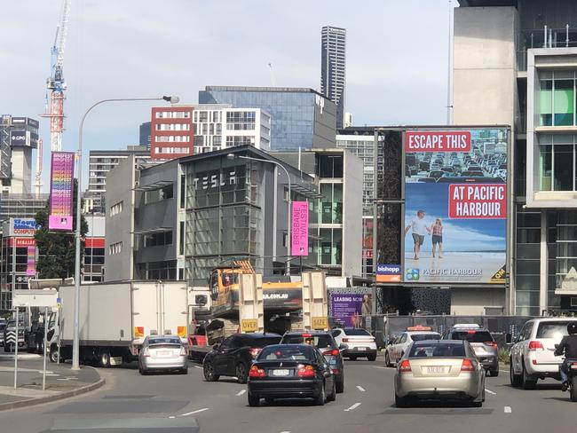 Traffic gridlock inbound on Ann St in the Brisbane CBD on Wednesday morning. Picture: Tara Croser