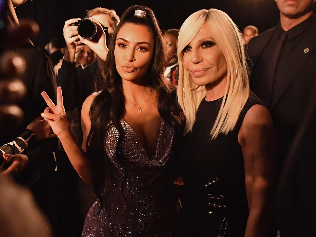 Fans Think Kim Kardashian Looks Like Donatella Versace In MFW Photos