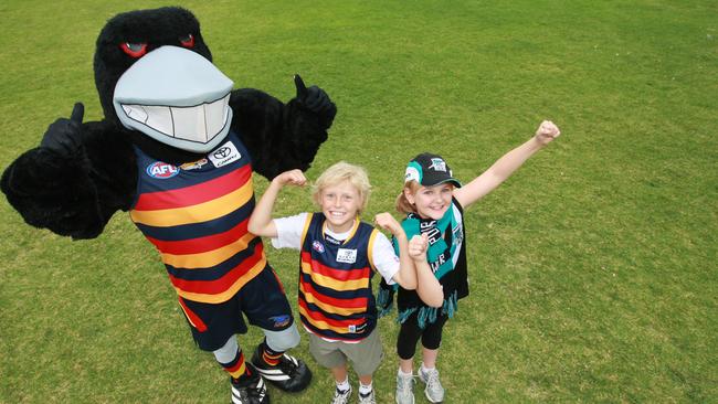 The Adelaide Crow’s mascot. The team are called the crows because Adelaideans used to be called crow eaters.