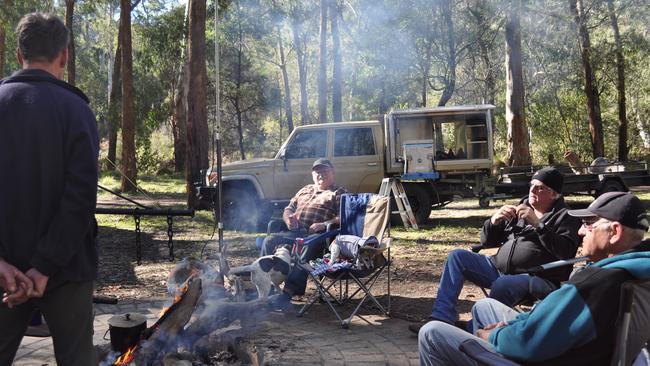 Photos of missing camper Russell Hill (front right) and his amateur radio network.