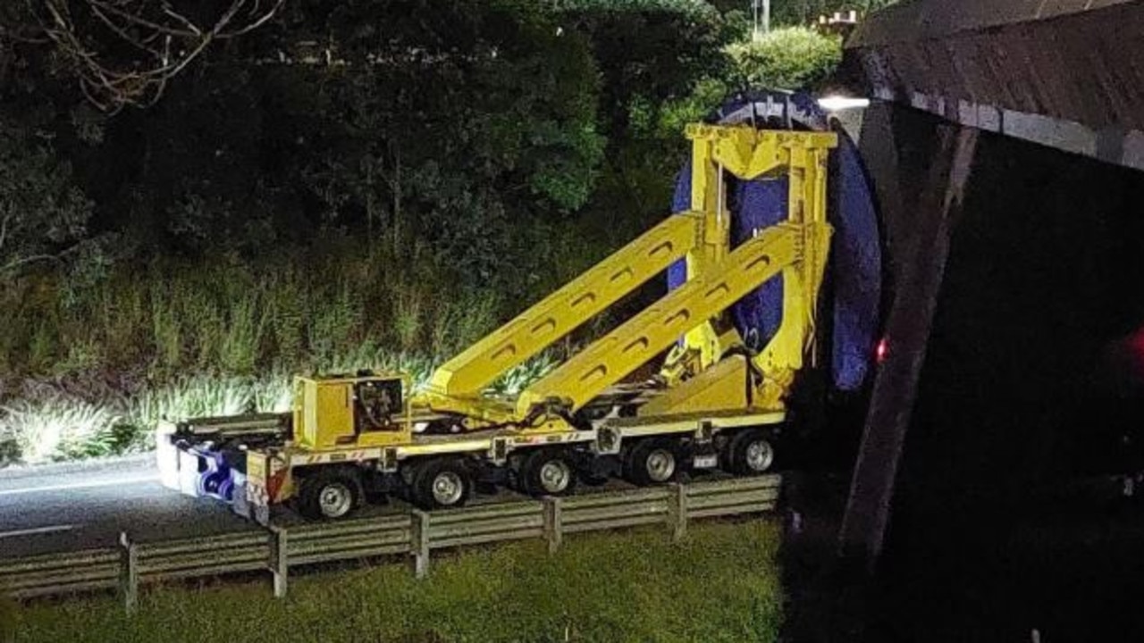 Major highway closed as truck slams into bridge