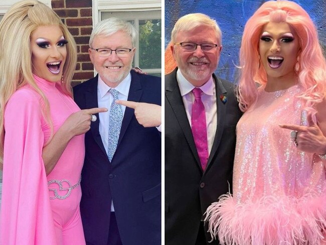 DJ Glitter Kitty with Kevin Rudd. Picture: Instagram