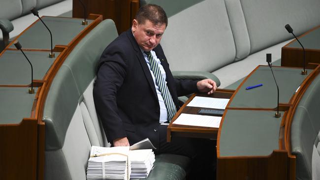 Former Nationals MP Llew O'Brien during Question Time at Parliament House in Canberra, Monday, February 10, 2020. (AAP Image/Lukas Coch) NO ARCHIVING