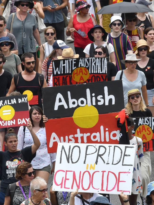 The ABC gives people reasons why they should break covid restrictions to attend Invasion Day rallies. Picture: AAP