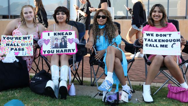 Fans queued for hours in Perth to get a good position for the Harry Styles concert in Perth. Picture: Philip Gostelow