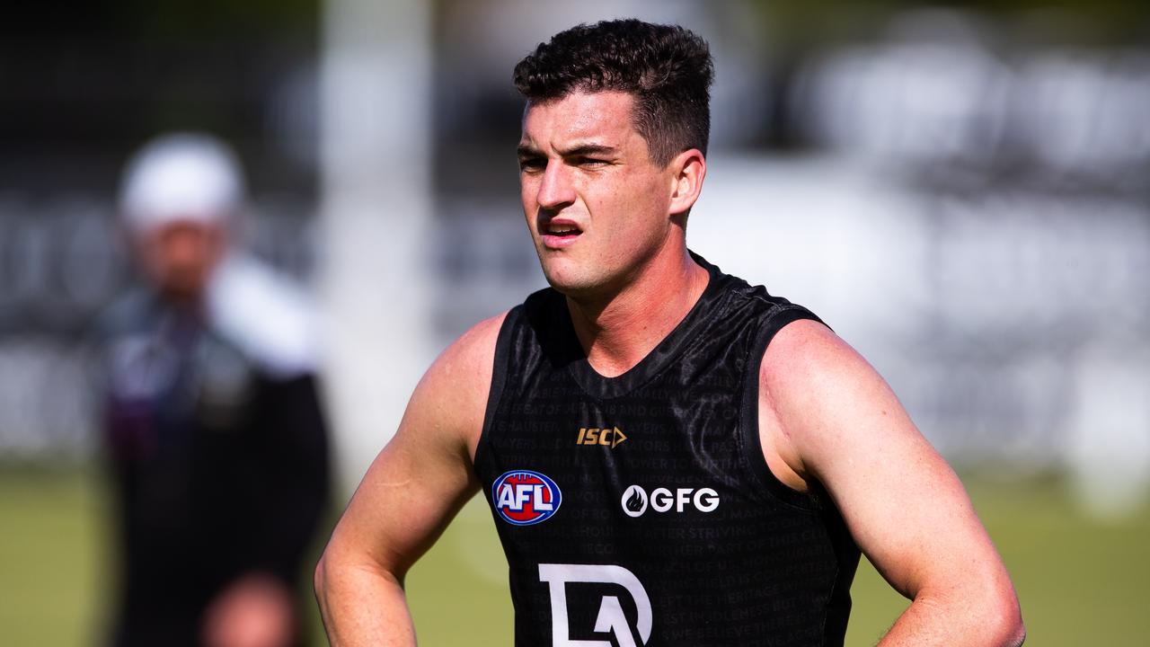 Tom Rockliff at Port Adelaide’s training session on Monday. Picture: Daniel Kalisz/Getty Images.