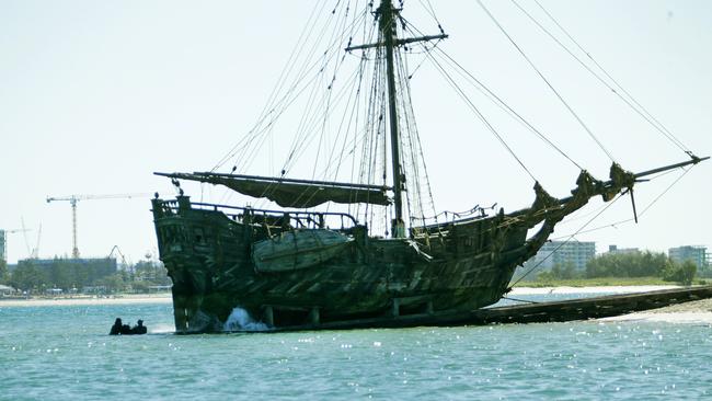 The Dying Gull, aka the ‘Bondi Cigar’, at The Spit during filming for Pirates of the Caribbean: Dead Men Tell No Tales. Picture: Tim Marsden