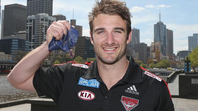 Jobe Watson will his 2012 Brownlow Medal. Picture: Getty Images