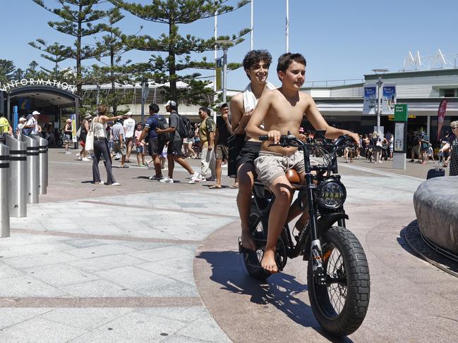 Plenty of e-bike riders don’t even both to wear a helmet. Picture: Richard Dobson