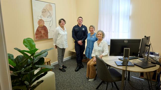 Officer in Charge Doug Koekemoer with Zonta members Robyn Pratt, Helen Adams and Suellen Skinner in the new 'soft room'.