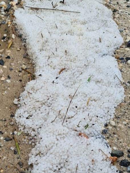 Hail in Nain, Barossa Valley. Picture: Charmaine Holland