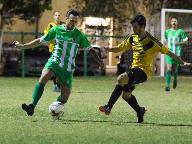 Southport battle Mudgeeraba in the Premier League playoff final in August.