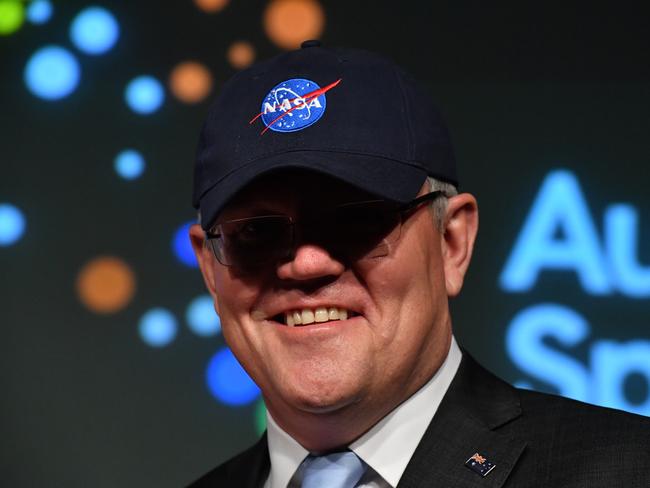 Prime Minister Scott Morrison at the NASA headquarters in Washington DC. Picture: AAP