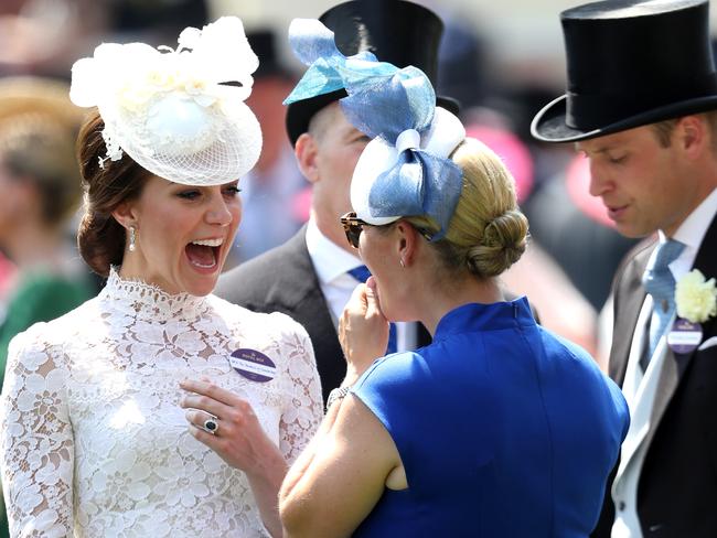 Kate with Zara Phillips. Picture: Chris Jackson/Getty Images