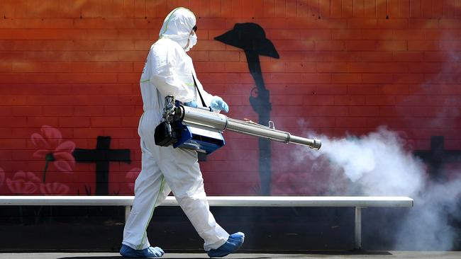 Deep Covid cleaning at a NSW school. Picture: Joel Carrett