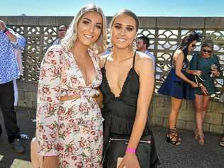 Camryn Austin and Leila Bailey at the Gladstone Cup Race Day held on 10 August 2019 at Gladstone Turf Club. Picture: Matt Taylor GLA100819SOCI