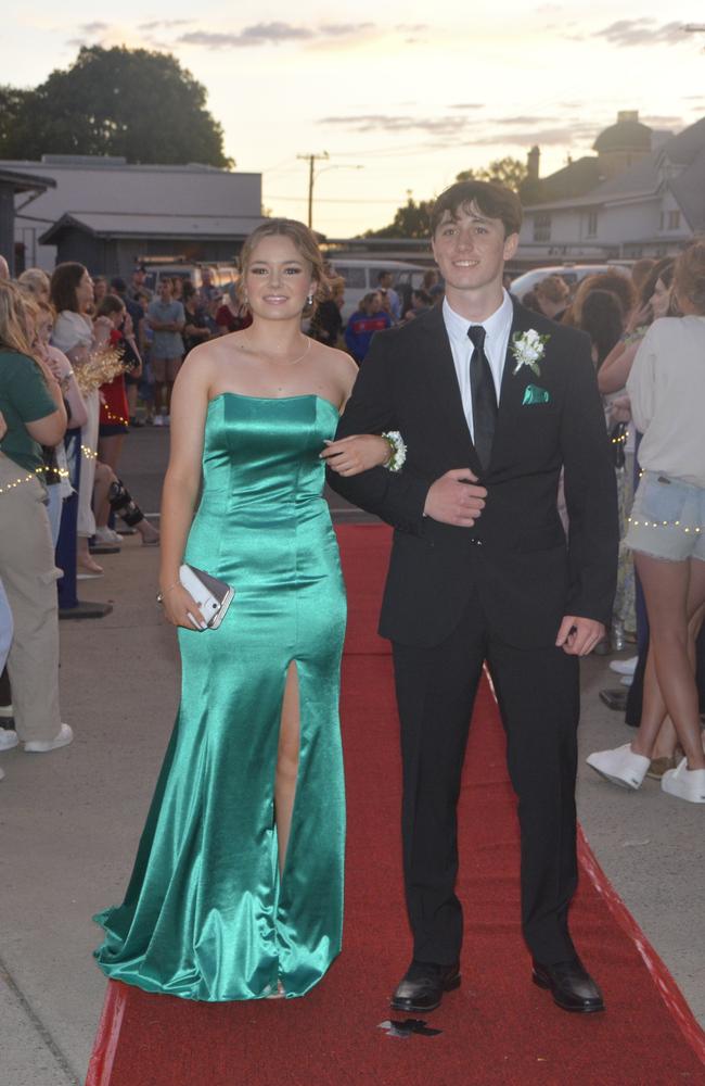 Warwick State High School graduates (from left) Georgia and Matt at Warwick RSL on November 17, 2023. Photo: Jessica Klein