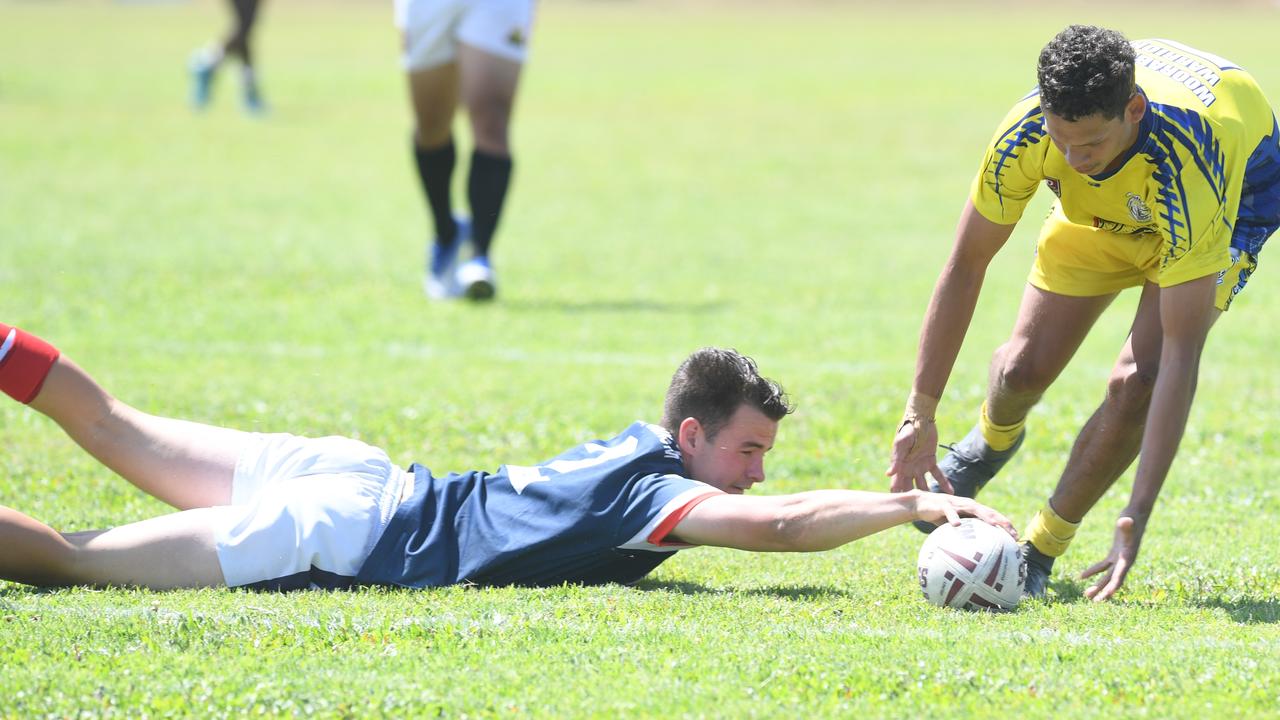 RUGBY LEAGUE - A DAY AT THE PARK: Woorabinda Warriors II's Mike Miller with the ball