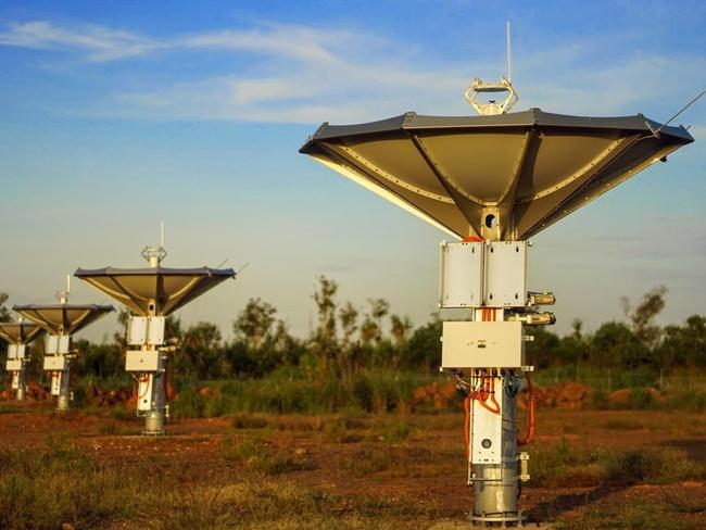 OneWeb and Telstra satellite receiver dishes in Darwin