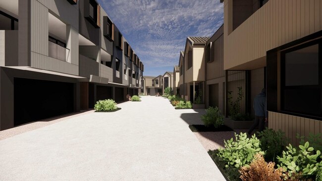 A concept design of the 58 townhouses approved to be built in Werribee. Picture: IN8 Architects